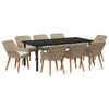 vidaXL Conjunto de Comedor de Jard&iacute;n 9 uds. Beige rat&aacute;n sint&eacute;tico