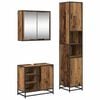 vidaXL Juego de muebles de ba&ntilde;o con estante 3 pcs Madera Vieja
