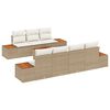 vidaXL Conjunto de sof&aacute;s de jard&iacute;n con coj&iacute;n 8 pcs Beige Polirat&aacute;n
