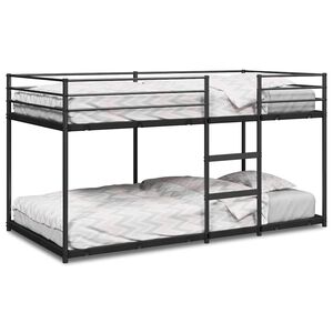 vidaXL Litera sin colch&oacute;n acero negro 90x200 cm