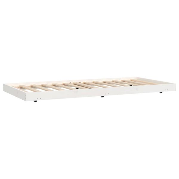 vidaXL Estructura de cama sin colch&oacute;n madera maciza blanca 90x190 cm