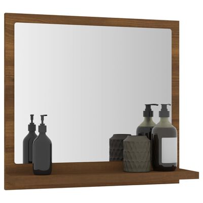 vidaXL Espejo de baño madera contrachapada marrón roble 40x10,5x37 cm