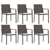 vidaXL Sillas jard&iacute;n y cojines 6 uds rat&aacute;n sint&eacute;tico marr&oacute;n 56x59x84cm