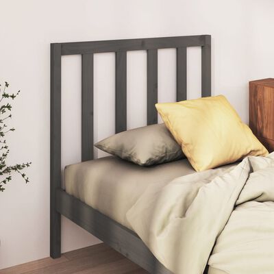 vidaXL Cabecero de cama madera maciza de pino gris 81x4x100 cm