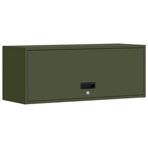 vidaXL Armario de pared para el garaje Verde oliva 90 x 33 x 35 cm