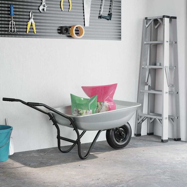 vidaXL Reemplazo de bandeja de carretilla Plateado 80 x 60 x 25 cm