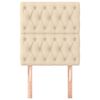 vidaXL Cabecero de cama de tela color crema 80x7x118/128 cm