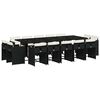 vidaXL Set comedor de jard&iacute;n con cojines 15 pzas rat&aacute;n sint&eacute;tico negro