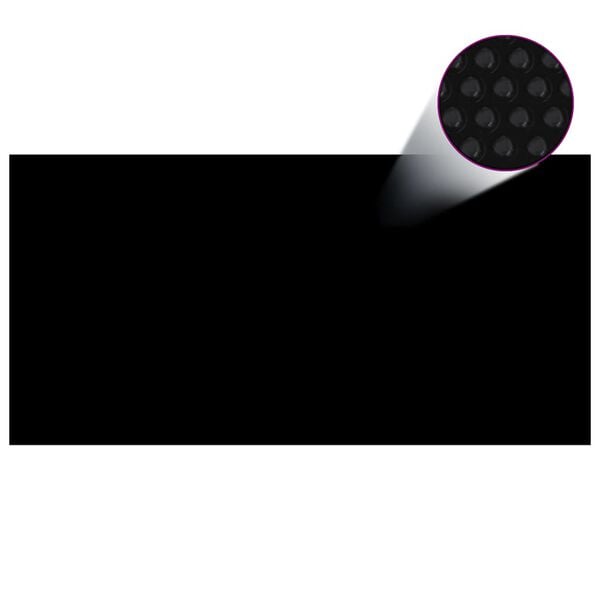 vidaXL Cubierta solar de piscina de PE flotante negro y azul 1200x600cm