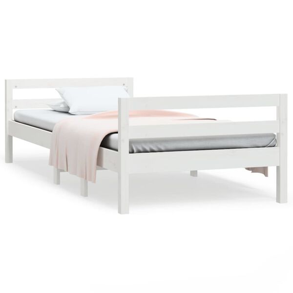 vidaXL Cama sin colch&oacute;n madera maciza de pino blanca 80x200 cm