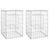 vidaXL Cestas postes de gaviones 2 unidades hierro 40x40x60 cm
