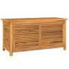 vidaXL Caja de almacenaje de jard&iacute;n con bolsa teca maciza 114x50x58 cm
