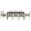 vidaXL Conjunto de Comedor de Jard&iacute;n 9 pcs Gris Claro rat&aacute;n sint&eacute;tico
