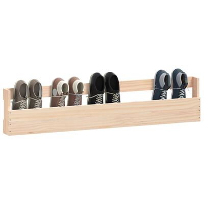 vidaXL Estantes para zapatos de pared 2 uds madera de pino 110x9x23 cm
