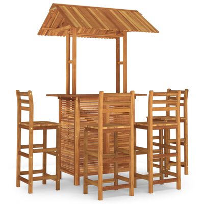 vidaXL Juego muebles de bar de jardín 5 piezas madera maciza de acacia