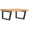 vidaXL Estante de lavabo de pared de acero y madera maciza de roble