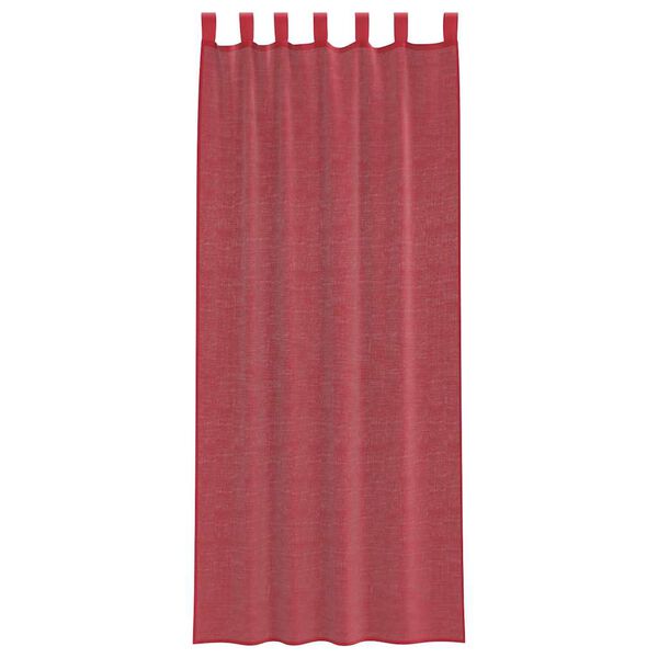 vidaXL Cortinas de gasa con bolsillos para varillas 2 uds. rojo vino