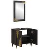 vidaXL Juego de Muebles de Baño 2 pcs Negro Madera de mango maciza