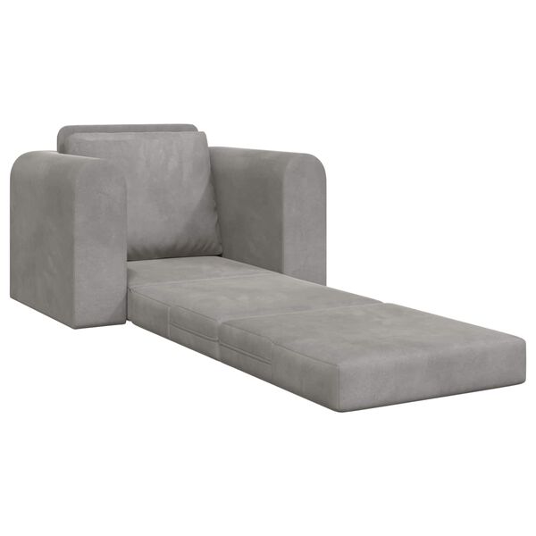 vidaXL Sof&aacute; cama Gris Claro 98 x 71 x 83 cm Terciopelo
