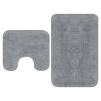 vidaXL Conjunto de alfombras de baño de tela 2 piezas gris