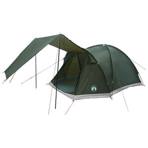vidaXL Tienda Caba&ntilde;a 4 persona Verde ej&eacute;rcito Poli&eacute;ster y Acero