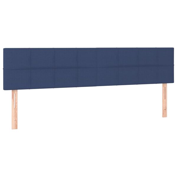 vidaXL Cabecero con LED de tela azul 160x5x78/88 cm