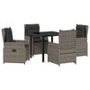vidaXL Conjunto de Comedor de Jard&iacute;n 5 pcs Gris rat&aacute;n sint&eacute;tico