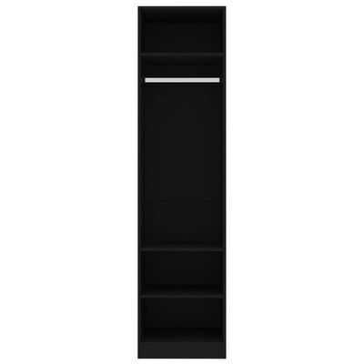 vidaXL Armario de madera contrachapada negro 50x50x200 cm