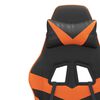 vidaXL Silla gaming con reposapi&eacute;s cuero sint&eacute;tico negro naranja