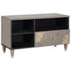 vidaXL Mueble de TV Gris 80 x 33 x 46 cm Madera de mango maciza