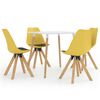 vidaXL Juego de comedor 5 piezas negro y amarillo