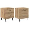 vidaXL Armario de Noche 2 pcs Roble artesanal 40 x 35 x 47,5 cm