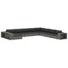 vidaXL Set de muebles de jard&iacute;n 11 pzas y cojines rat&aacute;n sint&eacute;tico gris