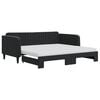 vidaXL Sof&aacute; cama nido con colch&oacute;n terciopelo negro 90x190 cm