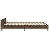 vidaXL Estructura de cama sin colch&oacute;n tela marr&oacute;n oscuro 120x190 cm