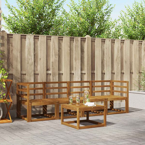 vidaXL Conjunto de sof&aacute;s de exterior 5 pcs Natural