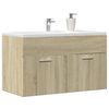 vidaXL Armario para lavabo contrachapada color roble 80x38,5x46 cm