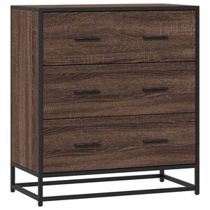 vidaXL Aparador madera ingenier&iacute;a y metal marr&oacute;n roble 68x35x76 cm