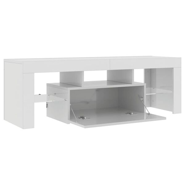 vidaXL Mueble de TV con luces LED blanco brillante 120x35x40 cm