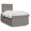 vidaXL Cama box spring con colch&oacute;n tela gris taupe 120x200 cm