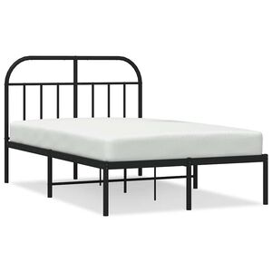 vidaXL Estructura cama sin colch&oacute;n con cabecero metal negro 120x200 cm