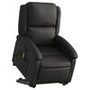 vidaXL Sillón reclinable de masaje elevable cuero auténtico negro