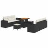 vidaXL Conjunto de sof&aacute; de jard&iacute;n Negro y crema Rattan de Poli&eacute;ster