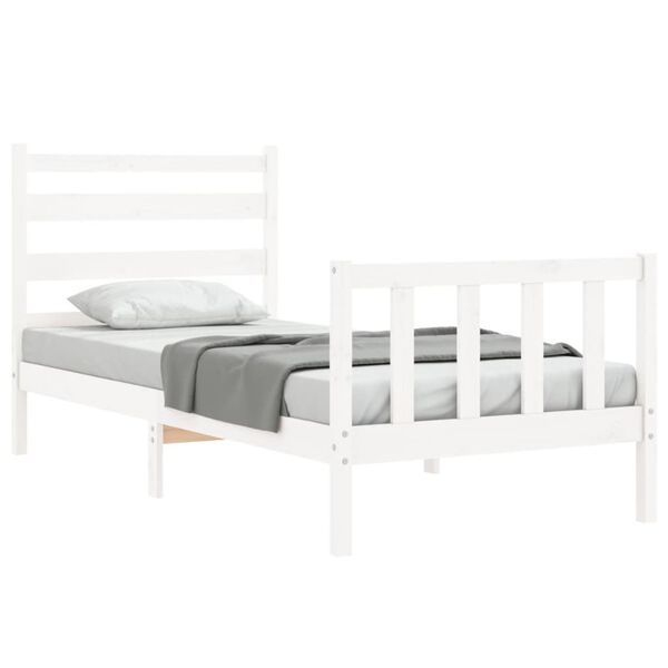 vidaXL Estructura de cama sin colch&oacute;n madera de pino blanca 90x200 cm