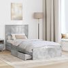vidaXL Cama con almacenamiento con cabecera Gris Concreto 90 x 200 cm