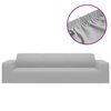 vidaXL Funda el&aacute;stica para sill&oacute;n de 4 plazas poli&eacute;ster jersey gris