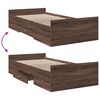 vidaXL Cama con cajones madera de ingenier&iacute;a marr&oacute;n roble 100x200 cm
