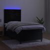 vidaXL Cama box spring colch&oacute;n y LED terciopelo negro 80x200 cm