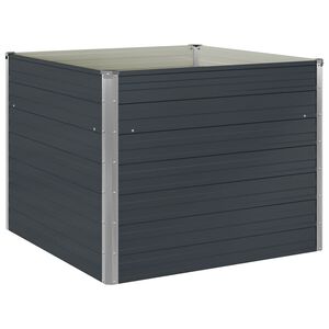 vidaXL Jardinera elevada acero galvanizado gris antracita 100x100x77cm