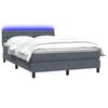 vidaXL Cama box spring con colch&oacute;n y LED terciopelo gris oscuro 140x220 cm